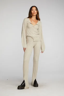 Women Chaser Brand Lurex Rib Knit Long Sleeve Tunic