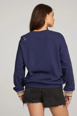Women Chaser Brand Mama Embroidery Pullover