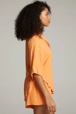 Women Chaser Brand Marlin Tangerine Button Up