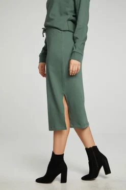 Women Chaser Brand Midi Drawstring Skirt With Side Slit