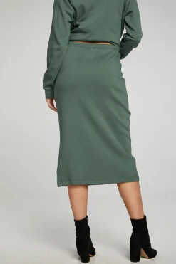 Women Chaser Brand Midi Drawstring Skirt With Side Slit