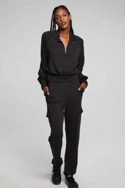Women Chaser Brand Midnight Licorice Half Zip