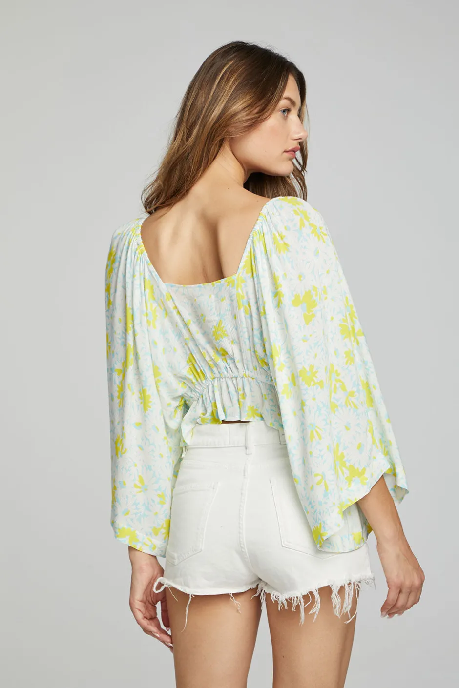 Women Chaser Brand Monarch Crop Top - Daisy Floral Print