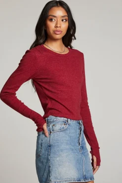 Women Chaser Brand Moonlight Blood Red Long Sleeve