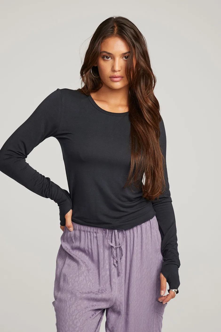 Women Chaser Brand Moonlight Licorice Long Sleeve