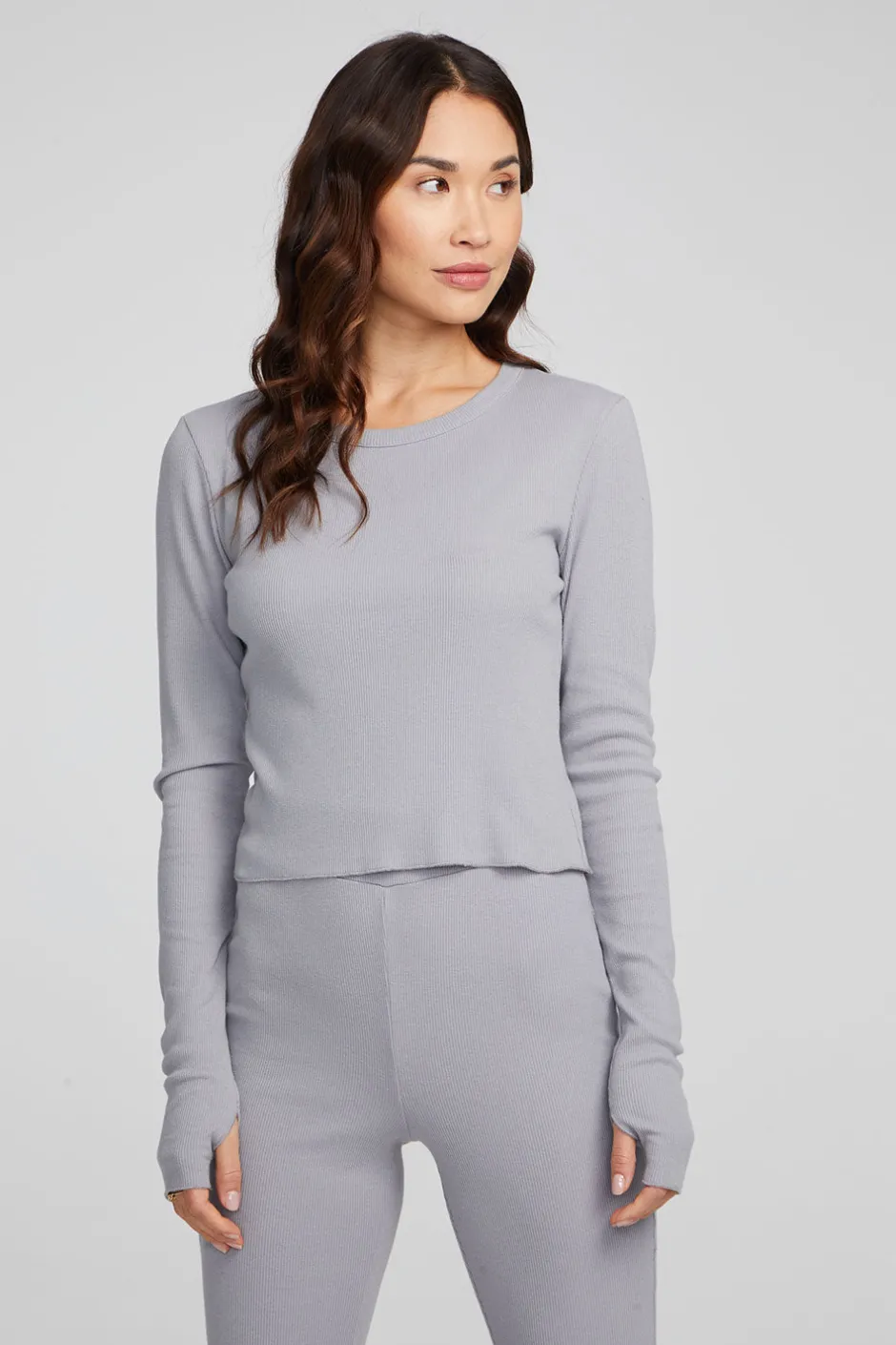 Women Chaser Brand Moonlight Silver Grey Long Sleeve