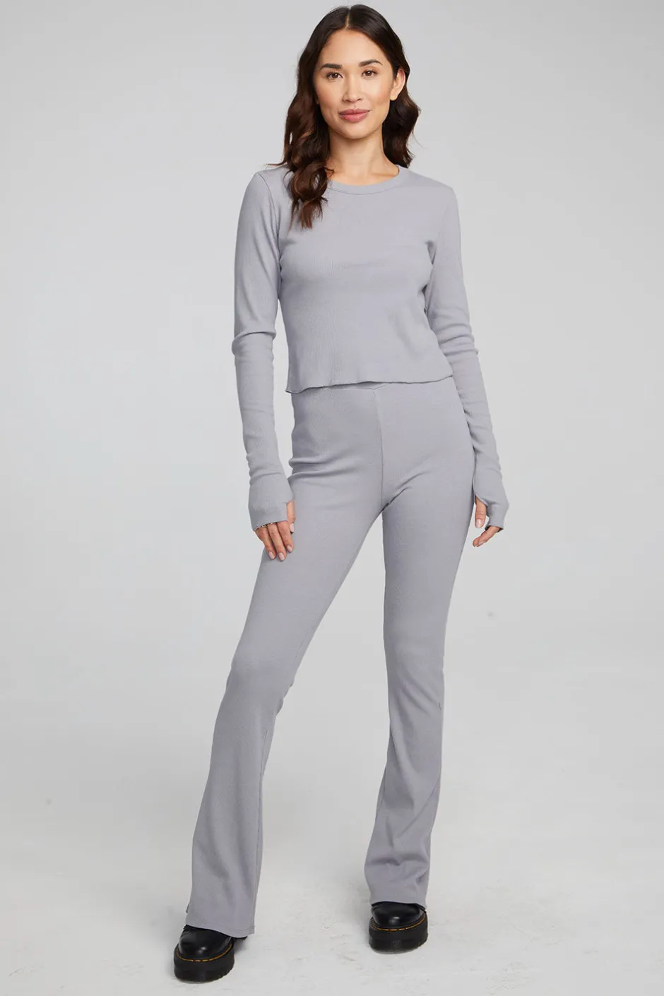 Women Chaser Brand Moonlight Silver Grey Long Sleeve