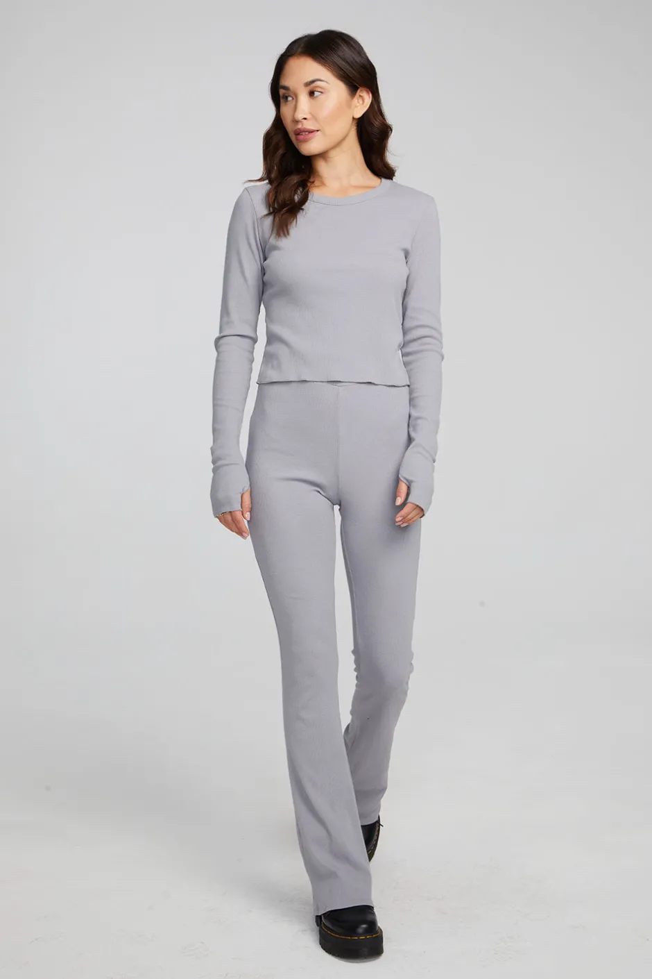 Women Chaser Brand Moonlight Silver Grey Long Sleeve