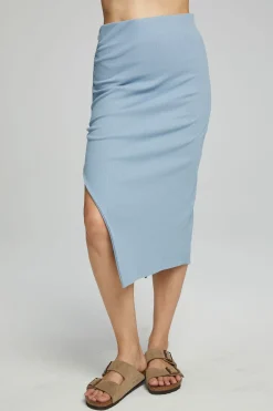 Women Chaser Brand Mullen Midi Skirt - Faded Denim