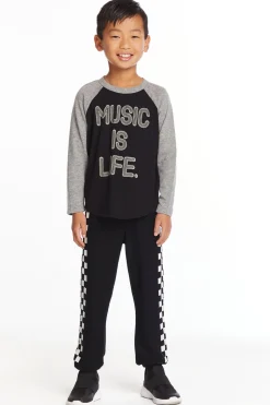 Kids/BOY Chaser Brand Music Is Life Boys Baseball Tee