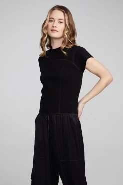 Women Chaser Brand Nahal Shadow Black Tee