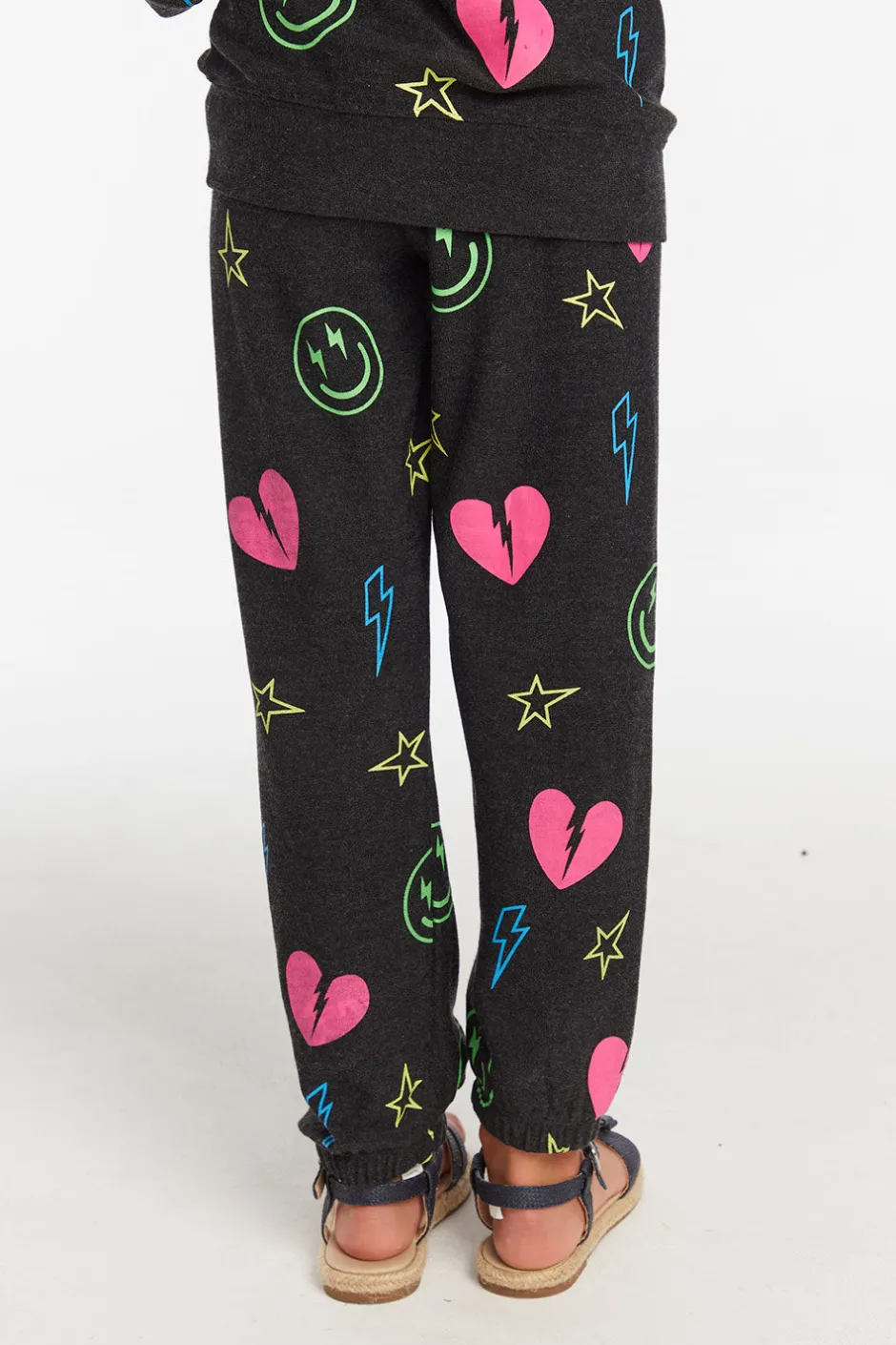 Kids Chaser Brand Neon Heart & Smiles Girls Pant