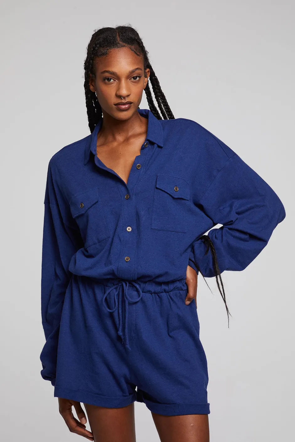 Women Chaser Brand Nocelle French Blue Jumpsuit
