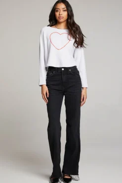 Women Chaser Brand Outline Heart Long Sleeve