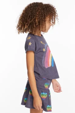 Kids Chaser Brand Painted Rainbow Girls Tee