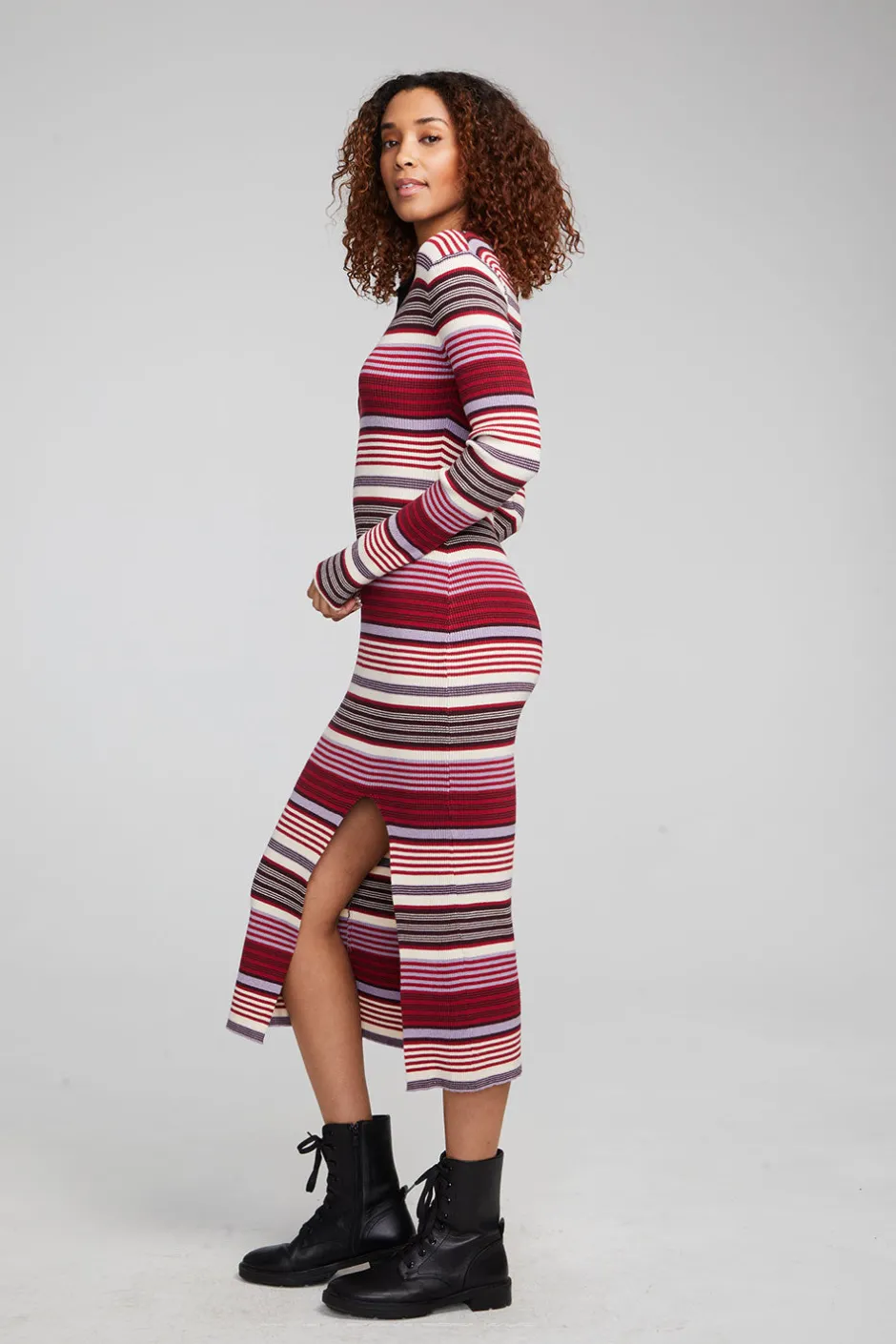 Women Chaser Brand Palm Roxy Stripe Midi Dress