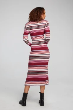 Women Chaser Brand Palm Roxy Stripe Midi Dress