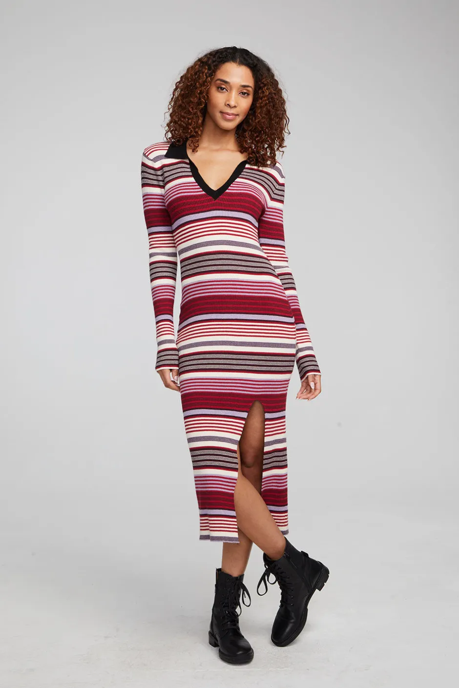 Women Chaser Brand Palm Roxy Stripe Midi Dress