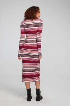 Women Chaser Brand Palm Roxy Stripe Midi Dress
