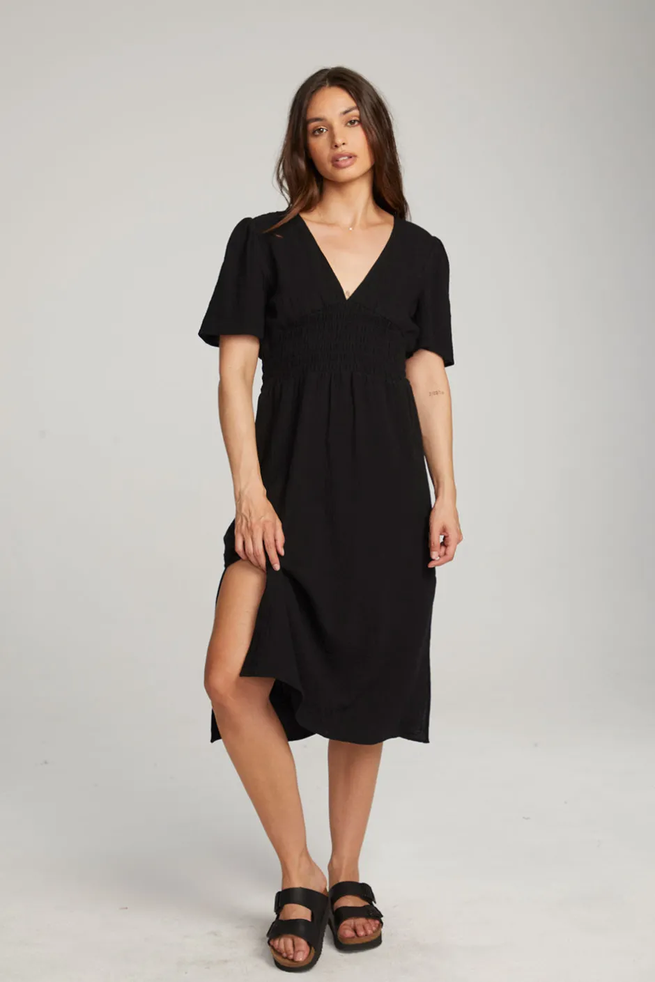 Women Chaser Brand Palmer Licorice Midi Dress