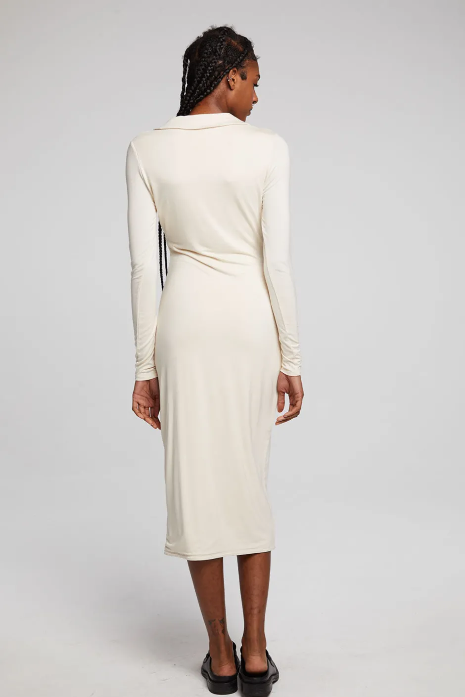Women Chaser Brand Palmm Whitecap Grey Midi Dress