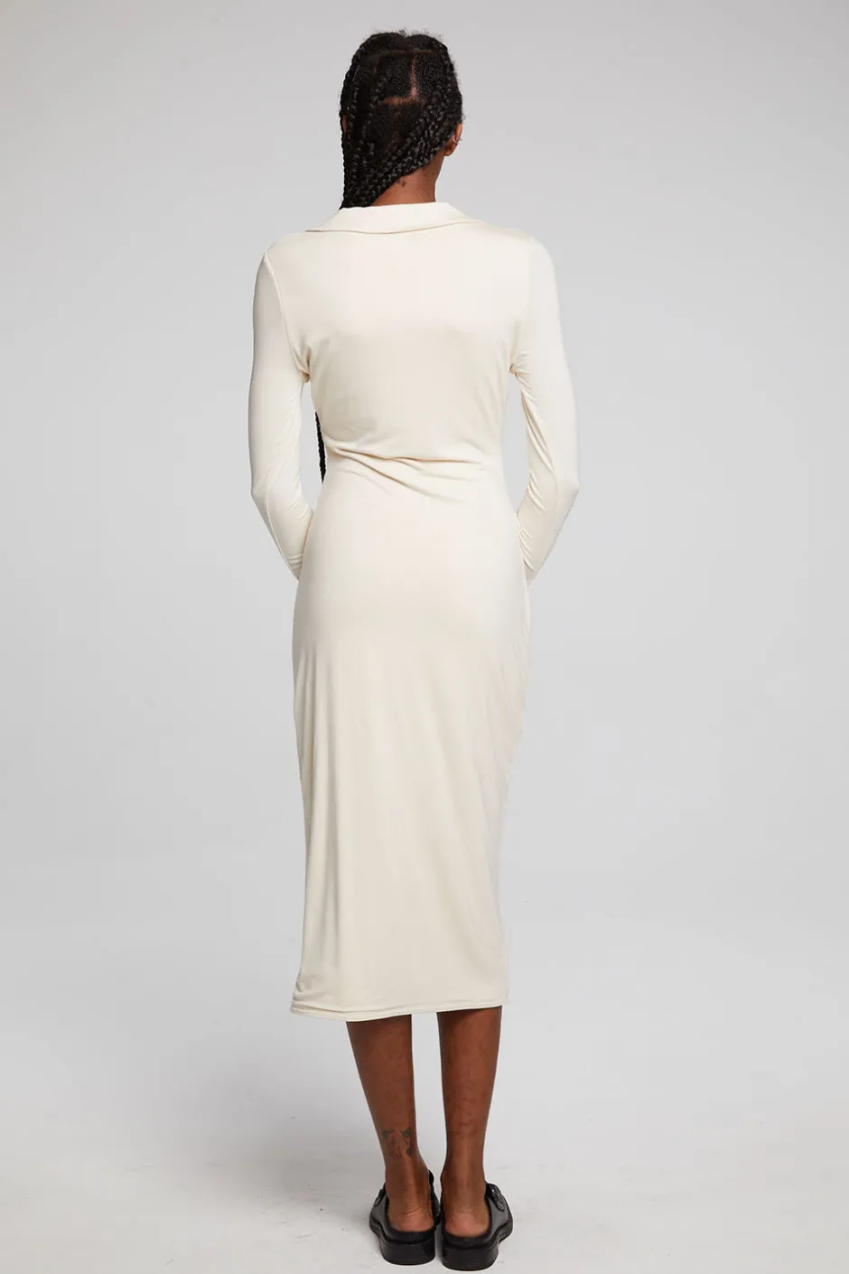 Women Chaser Brand Palmm Whitecap Grey Midi Dress
