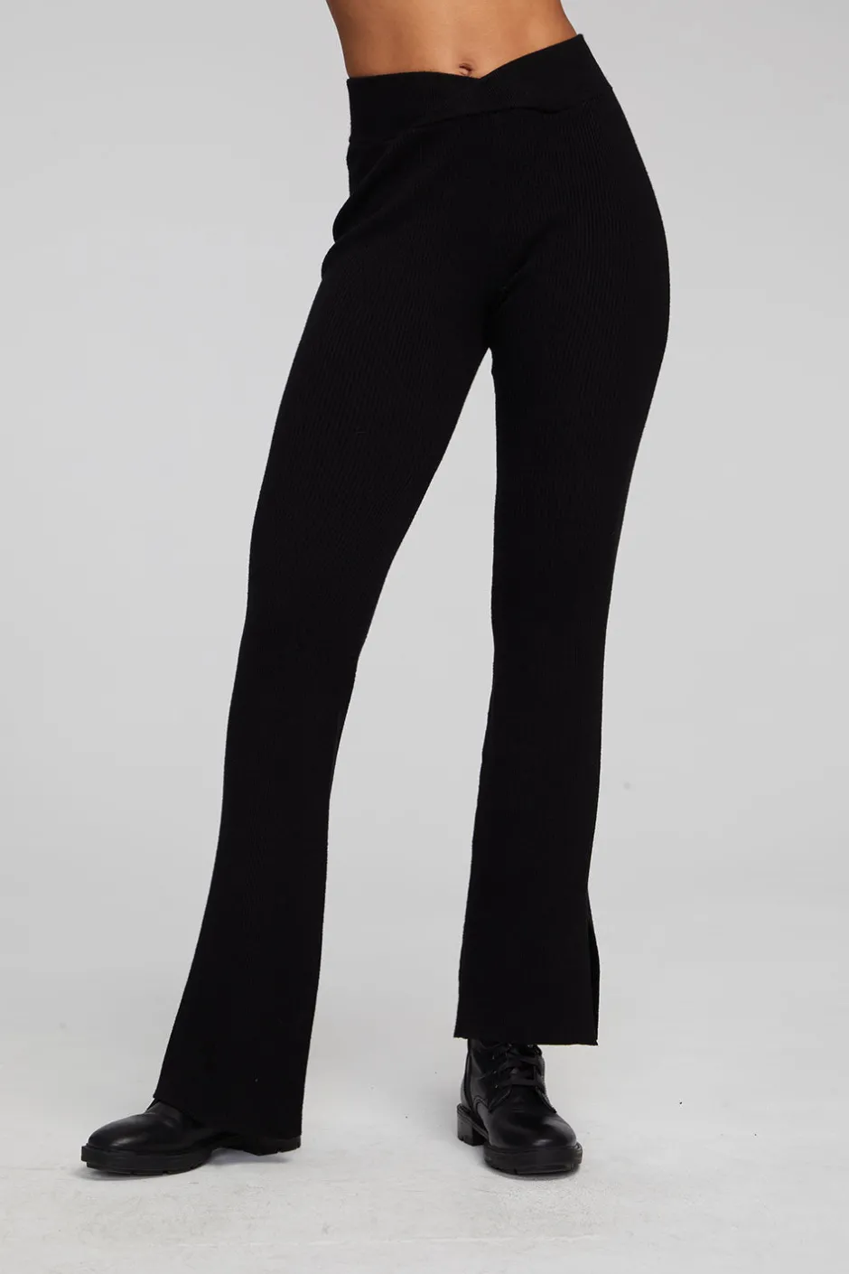 Women Chaser Brand Party Shadow Black Flare Bottoms