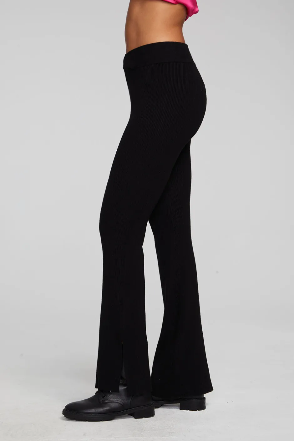 Women Chaser Brand Party Shadow Black Flare Bottoms