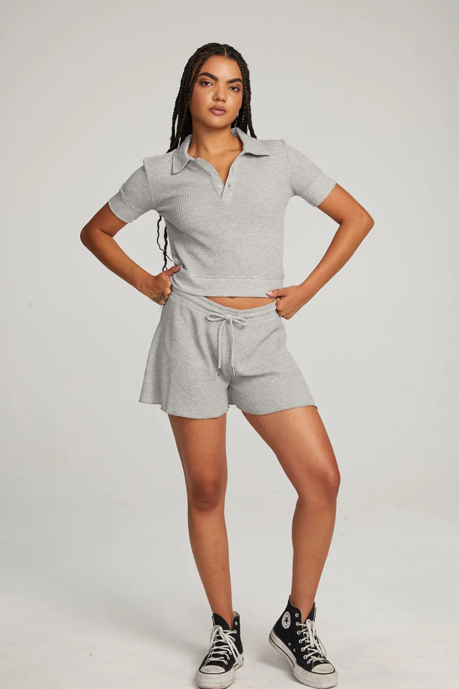 Women Chaser Brand Paseo Grey Marl Shorts