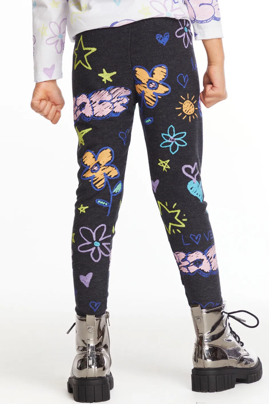 Kids Chaser Brand Peace & Love Girls Cozy Knit Classic Legging