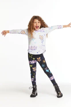 Kids Chaser Brand Peace & Love Girls Cozy Knit Classic Legging