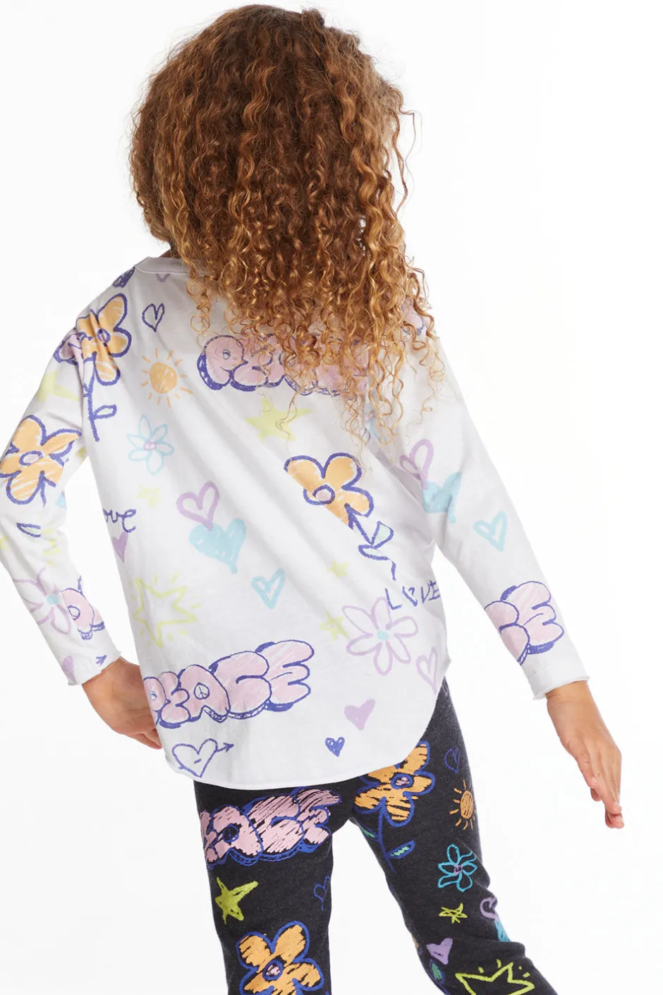 Kids Chaser Brand Peace & Love Girls Long Sleeve