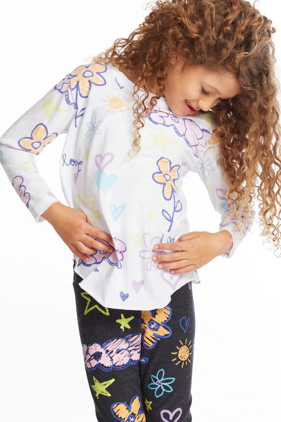 Kids Chaser Brand Peace & Love Girls Long Sleeve