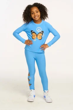 Kids Chaser Brand Peace Butterfly Long Sleeve Cozy Knit Pullover