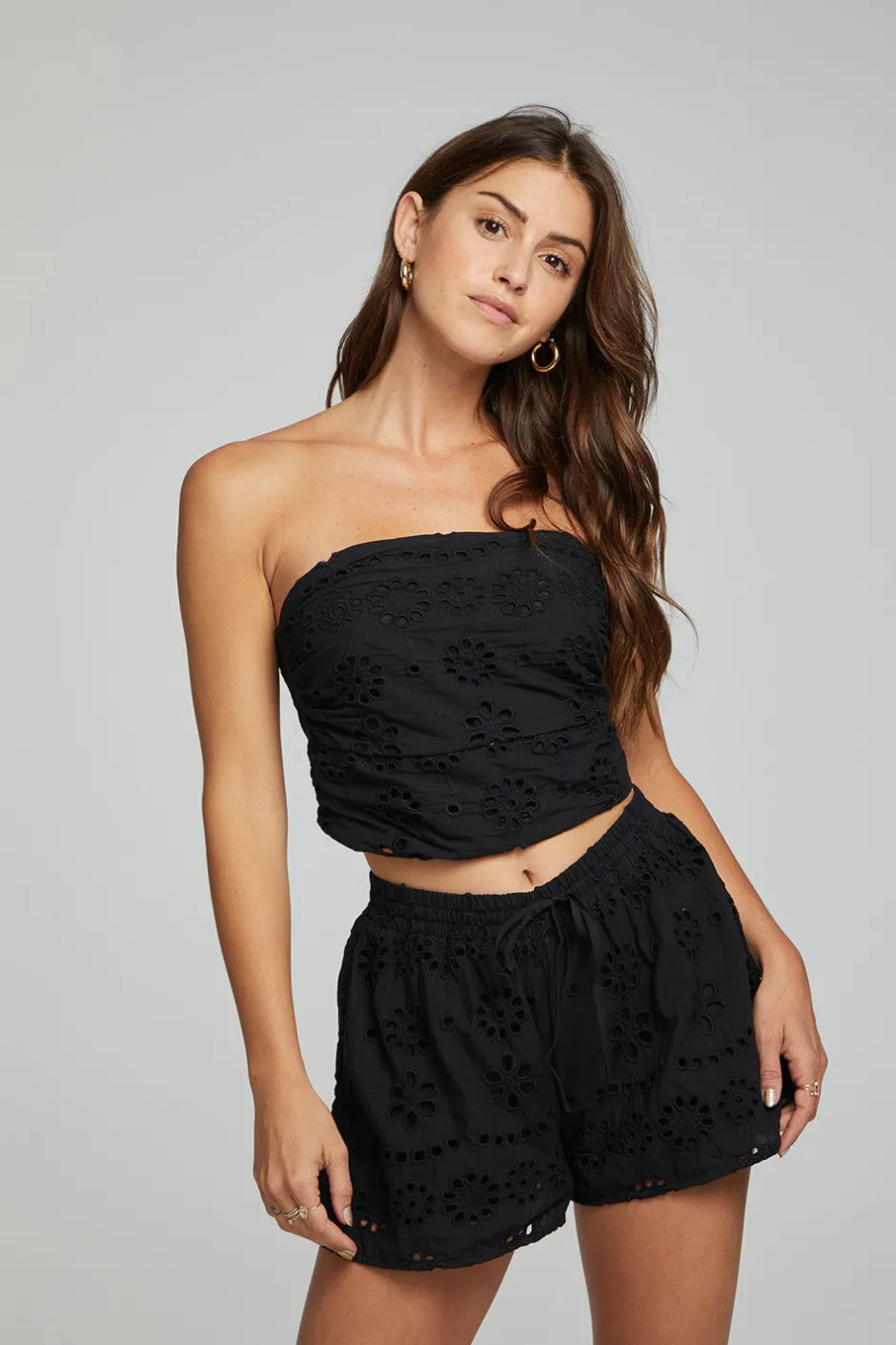 Women Chaser Brand Pier Crop Top - Black Onyx