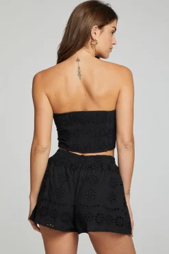 Women Chaser Brand Pier Crop Top - Black Onyx