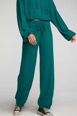 Women Chaser Brand Poor Boy Rib Blouson Hem Joggers