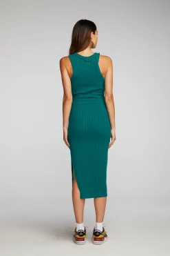 Women Chaser Brand Poor Boy Rib Midi Dress With Side Slit