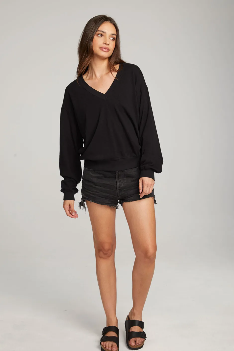 Women Chaser Brand Poppy Black Pullover