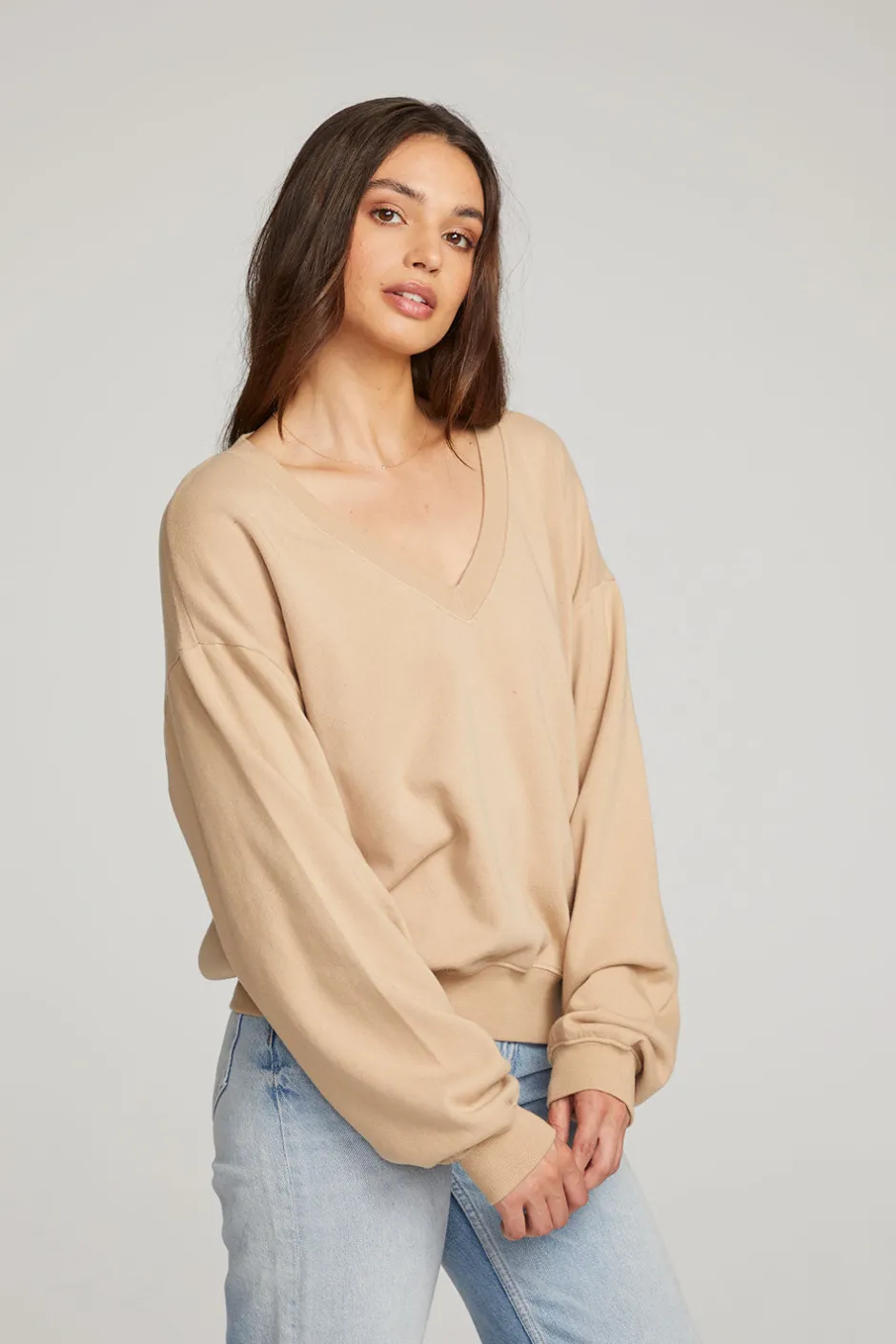 Women Chaser Brand Poppy Cappuccino Pullover