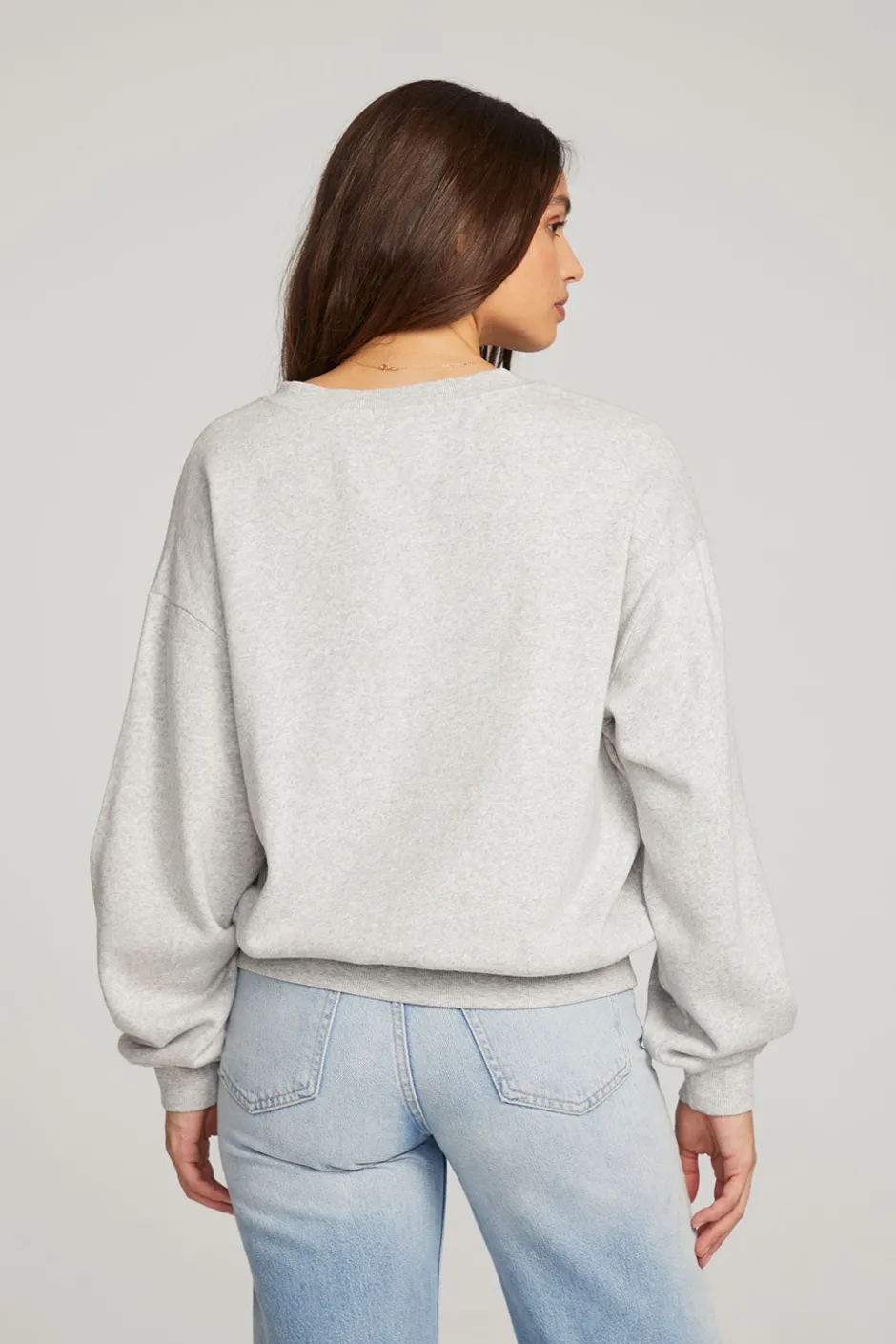 Women Chaser Brand Poppy Heather Grey Pullover
