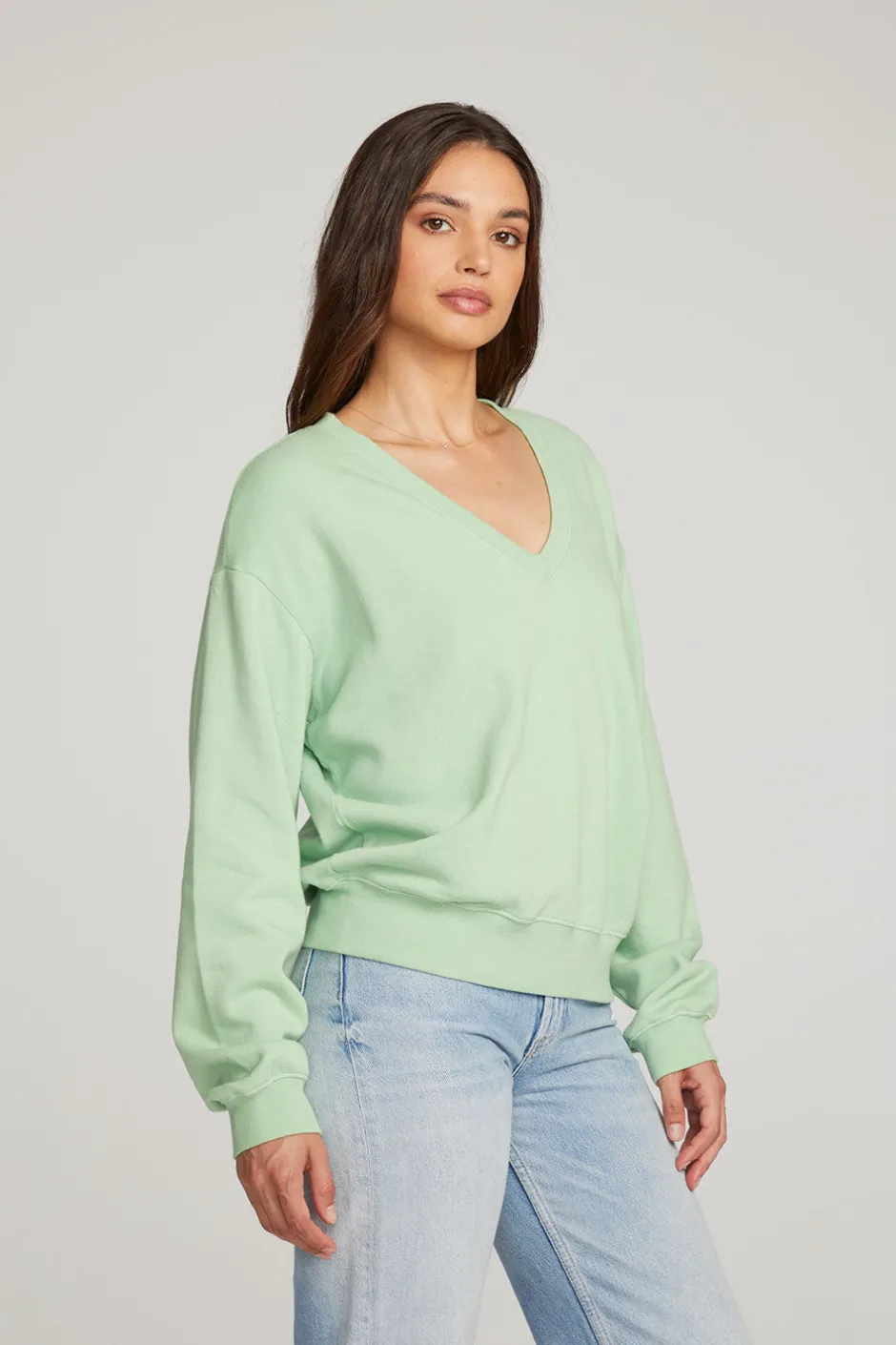 Women Chaser Brand Poppy Quiet Green Pullover