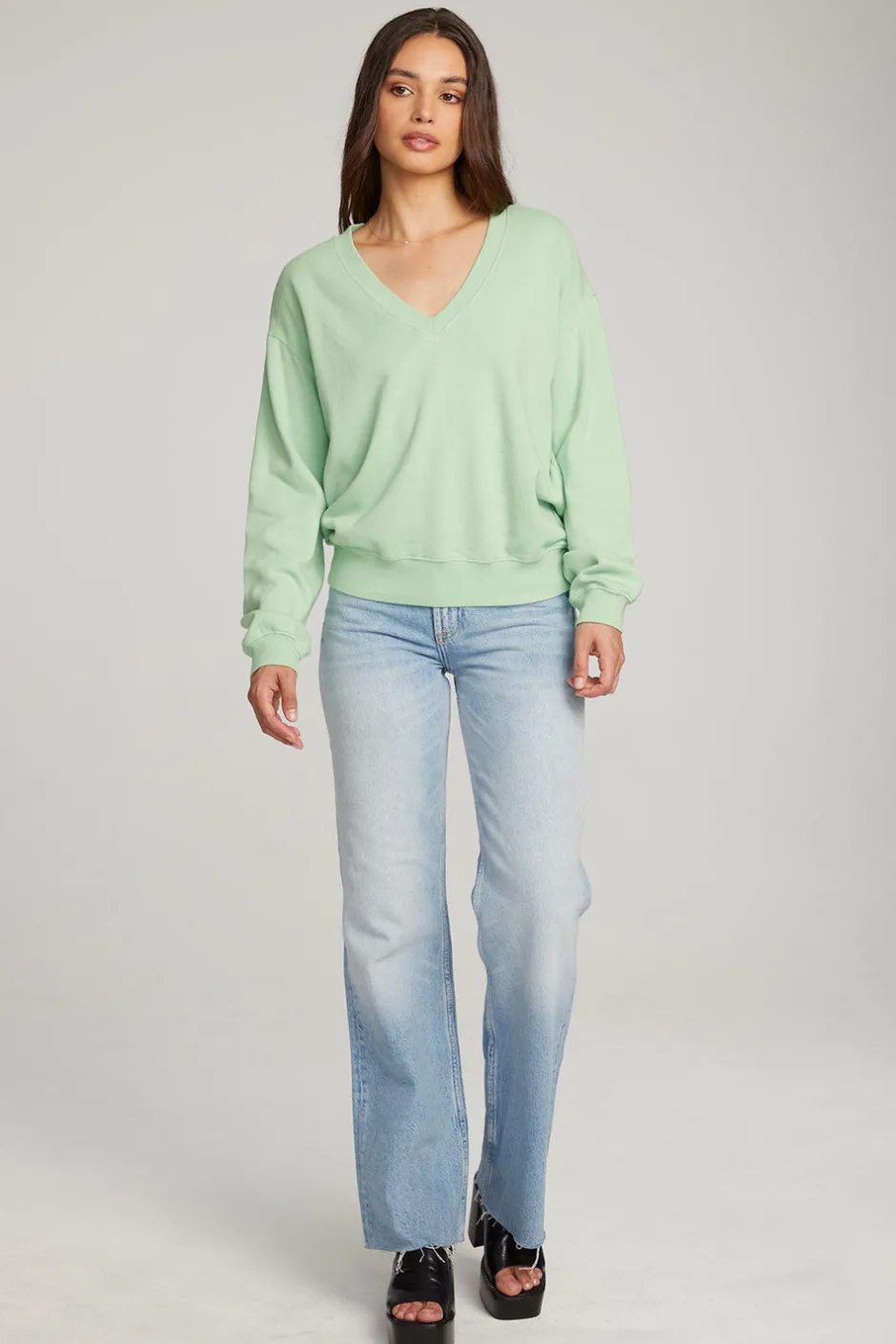 Women Chaser Brand Poppy Quiet Green Pullover