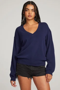 Women Chaser Brand Poppy Sapphire Pullover