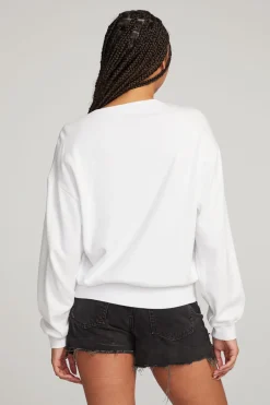Women Chaser Brand Poppy White Pullover