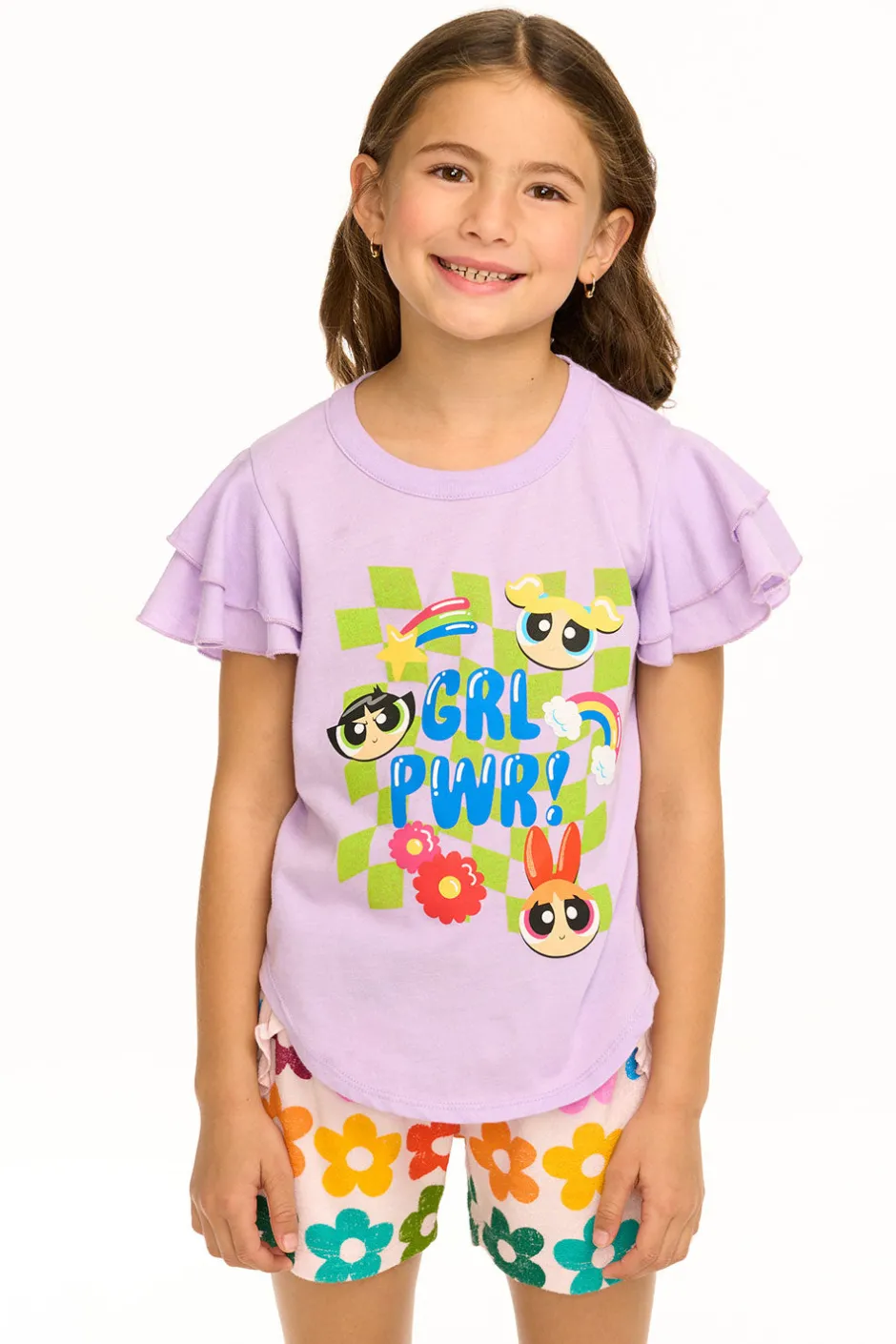 Kids Chaser Brand Powderpuff Girls - Girl Power Flutter Sleeve Tee