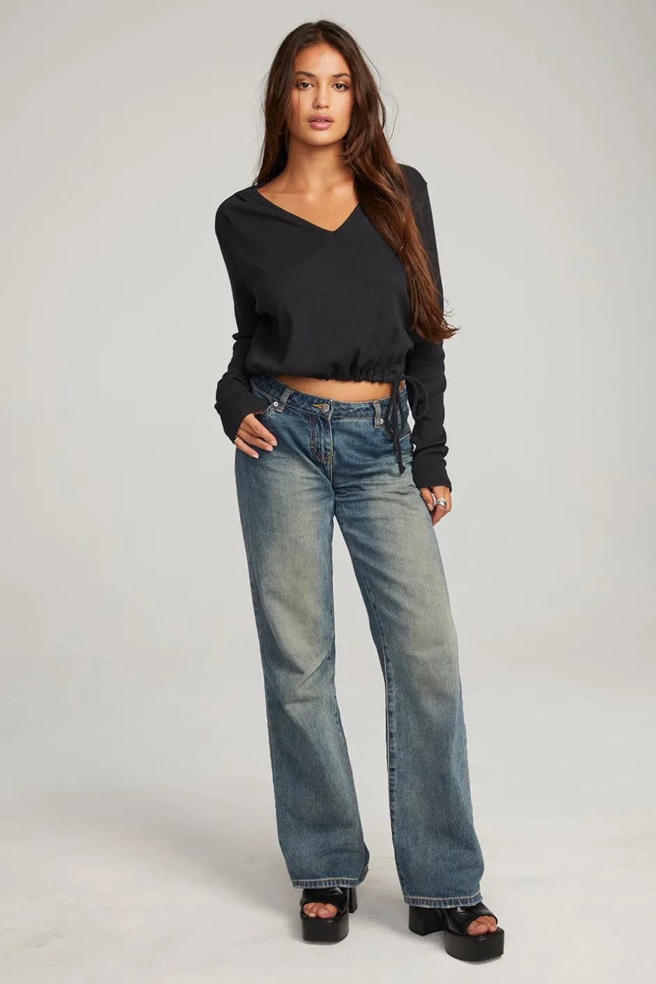 Women Chaser Brand Powell Licorice Long Sleeve