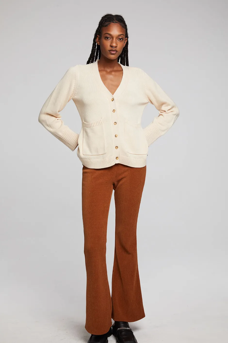 Women Chaser Brand Presley Whitecap Grey Cardigan