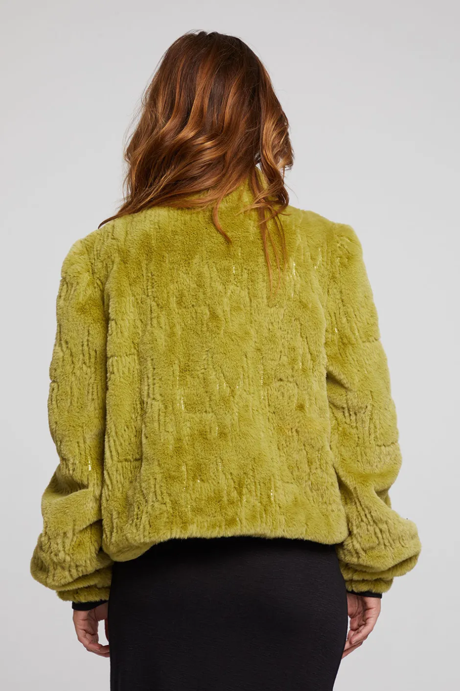 Women Chaser Brand Puff Sleeve Green Olive Jacket