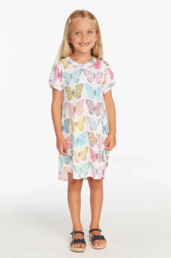 Kids Chaser Brand Puff Sleeve "She's A Butterfly" Dress